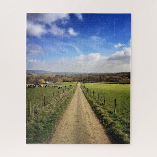 Farms | English Countryside Dirt Road Jigsaw Puzzle (Vertical)