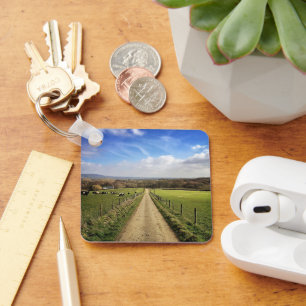 Farms English Countryside Dirt Road Key Ring