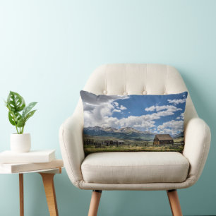 Farms   Farm Below the Colorado Mountains Lumbar Cushion