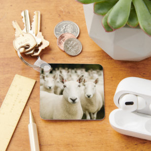 Farms Herd of Sheep Key Ring
