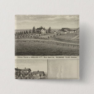 Farms in Greenwood County, Eureka, Kansas 15 Cm Square Badge