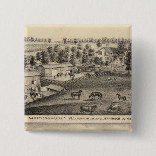 Farms of G Ives, Oakland, and A Wheeler, Pewaukee 15 Cm Square Badge