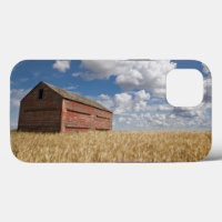 Farms | Old Red Barn in Wheat Field