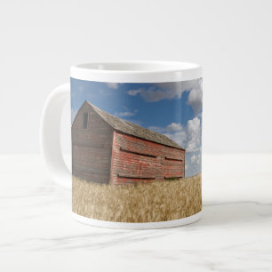 Farms   Old Red Barn in Wheat Field Large Coffee Mug