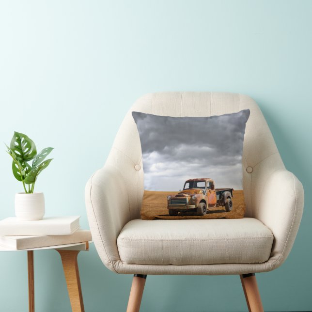 Farms | Old Truck in Field Cushion (Chair)