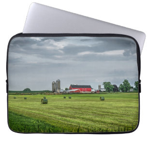 Farms Red Barn & Silo in Spring Laptop Sleeve
