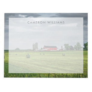 Farms Red Barn & Silo in Spring Notepad