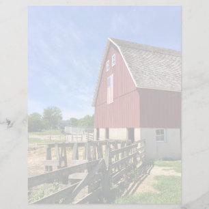 Farms   Red Barn With American Flag