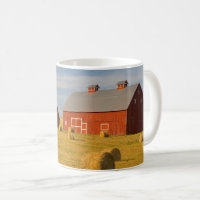 Farms | Red Barns Near Hay Bales