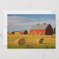 Farms | Red Barns Near Hay Bales
