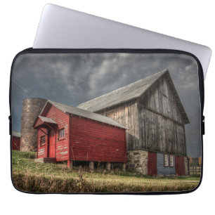 Farms Red Wooden Barn in Michigan Laptop Sleeve