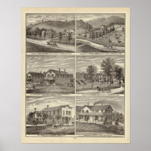Farms, residences, stores poster