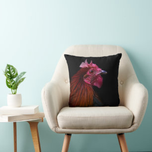 Farms   Rooster Head Shot Cushion