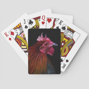 Farms Rooster Head Shot Playing Cards