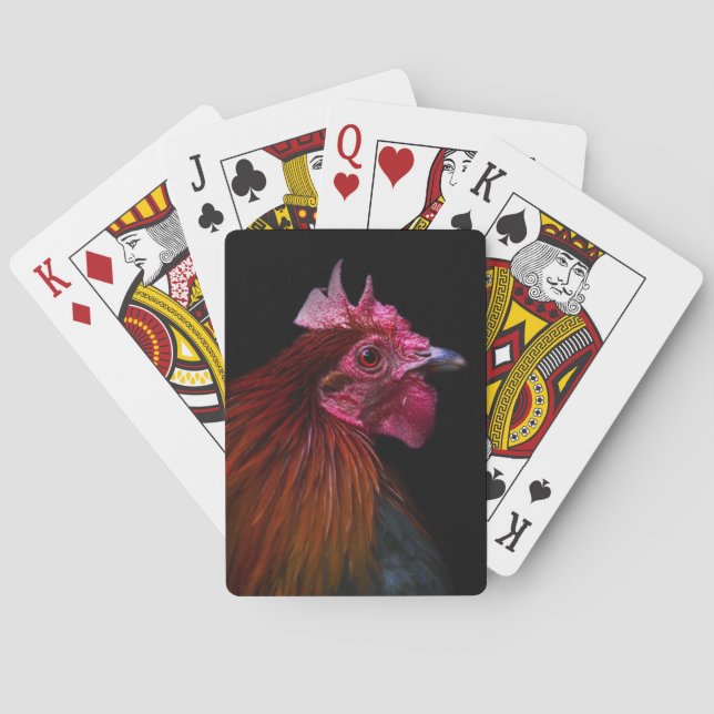 Farms | Rooster Head Shot Playing Cards (Back)