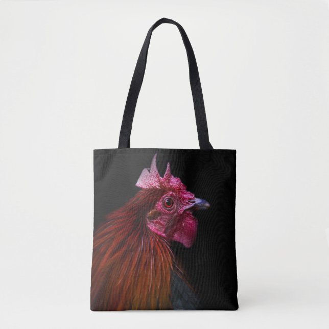 Farms | Rooster Head Shot Tote Bag (Front)