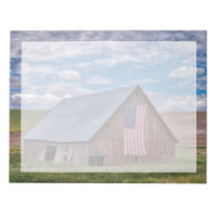 Farms | Rustic Red Barn With American Flag