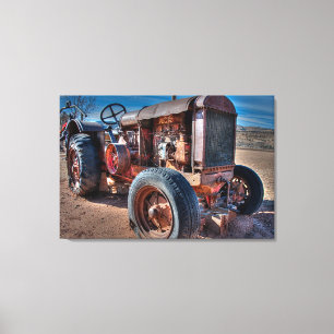 Farms Rusty Antique Tractor Canvas Print