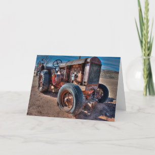 Farms   Rusty Antique Tractor Card