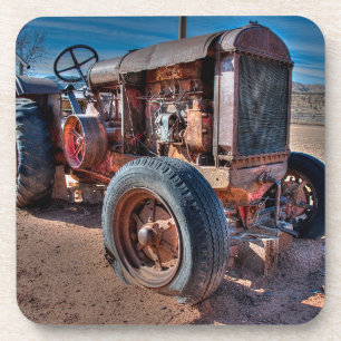 Farms Rusty Antique Tractor Coaster