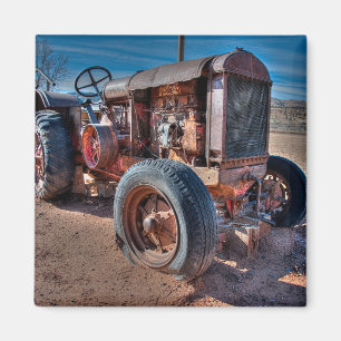 Farms   Rusty Antique Tractor Magnet