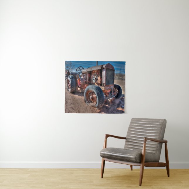Farms | Rusty Antique Tractor Tapestry (In Situ (Horizontal))