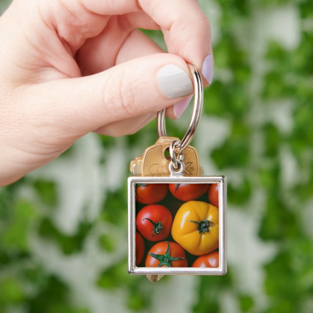 Farms | Shiny Red & Yellow Tomatoes Key Ring (Hand)