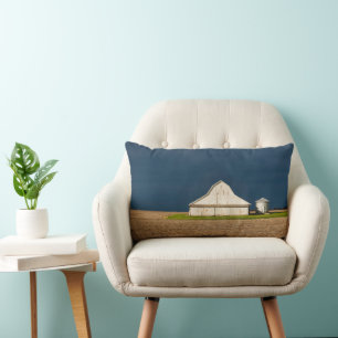 Farms   White Barn & Silo Lumbar Cushion