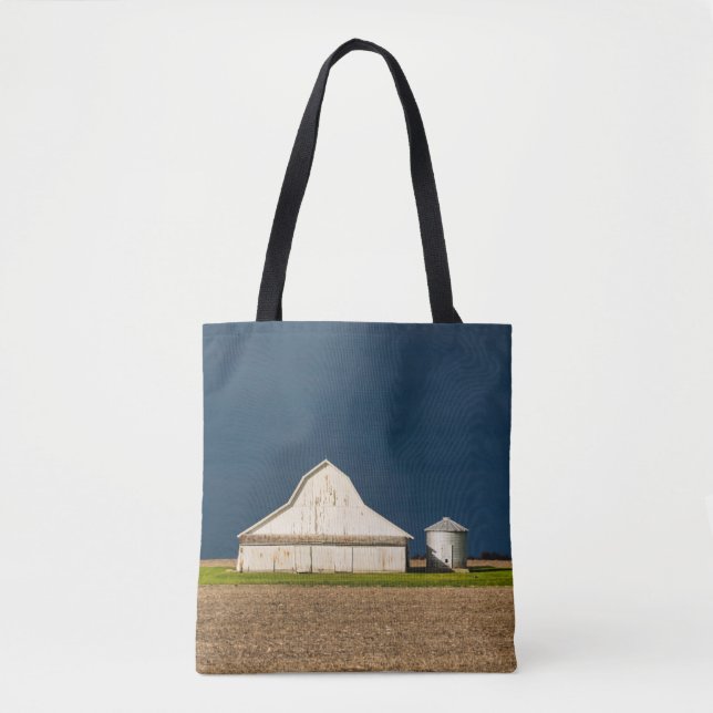 Farms | White Barn & Silo Tote Bag (Front)