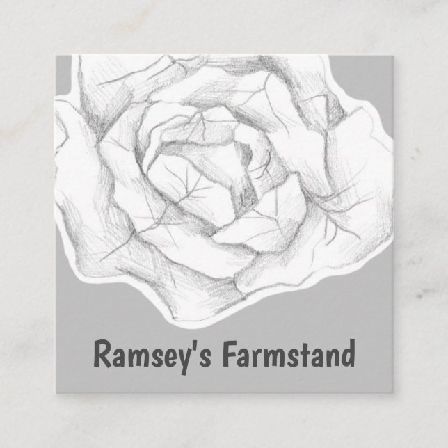 Farmstand Cabbage Vegetable Fresh Produce Square Business Card (Front)