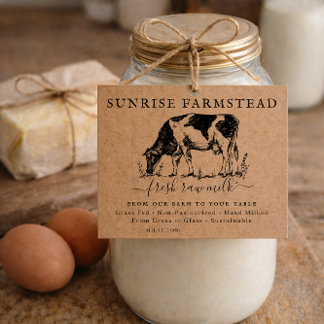 Farmstead Raw Milk Cow | Custom Farm Stamp