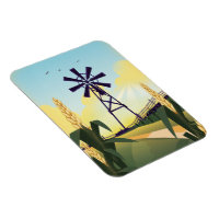 Farmyard and windmill
