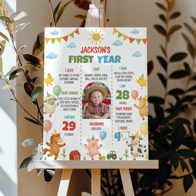 Farmyard Animal First Year Photo Milestone Poster (Creator Uploaded)
