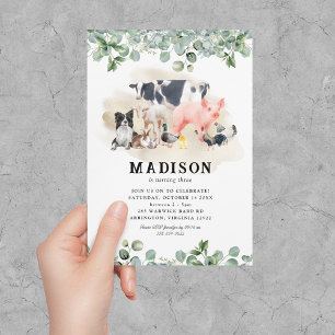 Farmyard Animals Birthday Invitation