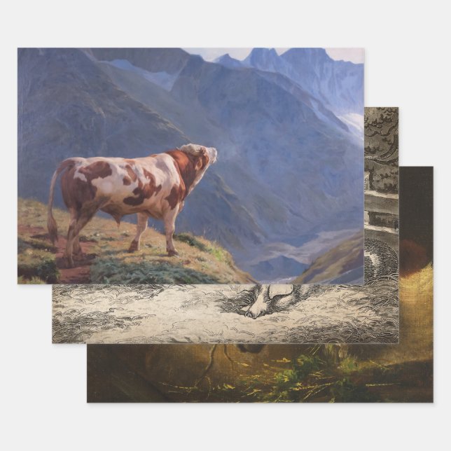 Farmyard Animals (Rural Creatures) Selection Wrapping Paper Sheet (Set)