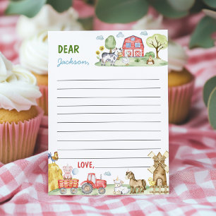 Farmyard Animals Time Capsule Note Message Card