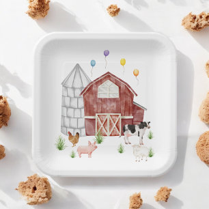 Farmyard Barnyard Farm Animals Birthday Party Paper Plate