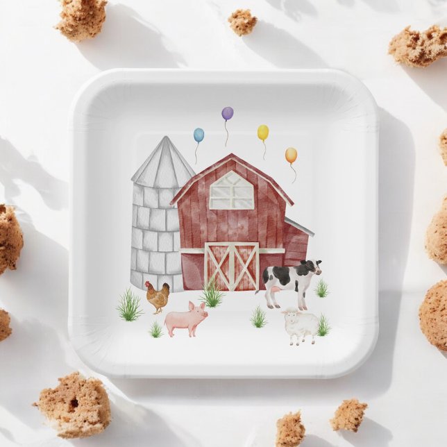 Farmyard Barnyard Farm Animals Birthday Party Paper Plate (Creator Uploaded)