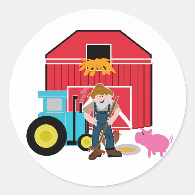 Farmyard Classic Round Sticker (Front)