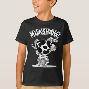 Farmyard Dairy Cow Washing Machine Milkshake T-Shirt