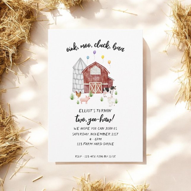 Farmyard Farm Animals Barnyard Birthday Invitation (Creator Uploaded)