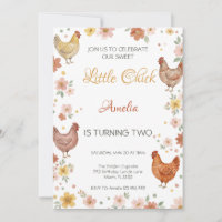 Farmyard Floral Sweet Little Chick Birthday