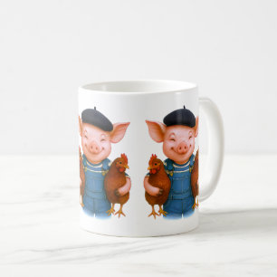 Farmyard Hug Service: Pig Picks Up Poultry Coffee Mug