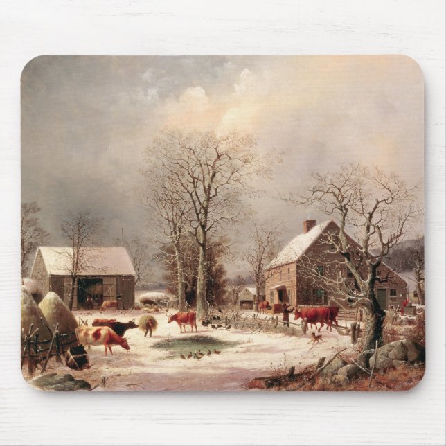 Farmyard in Winter Mouse Pad (Front)