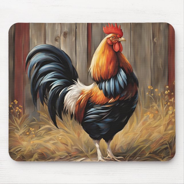 Farmyard Rooster - Majestic Glory  Mousepad (Front)