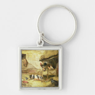 Farmyard Scene Key Ring