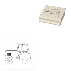 Farmyard Tractor Rubber Stamp