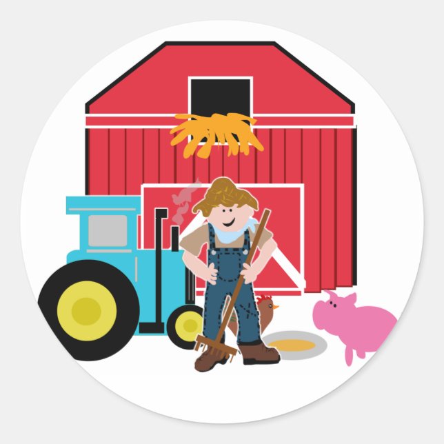 Farmyard Tshirts and Gifts Classic Round Sticker (Front)