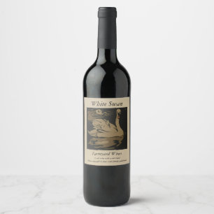Farmyard White Swan Template Wine Label