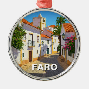 Faro Portugal Algarve Travel Metal Ornament